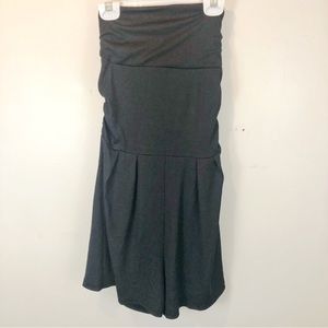 New With Tags Cider Strapless Tube Romper Tie Back Black Ribbed Size Small